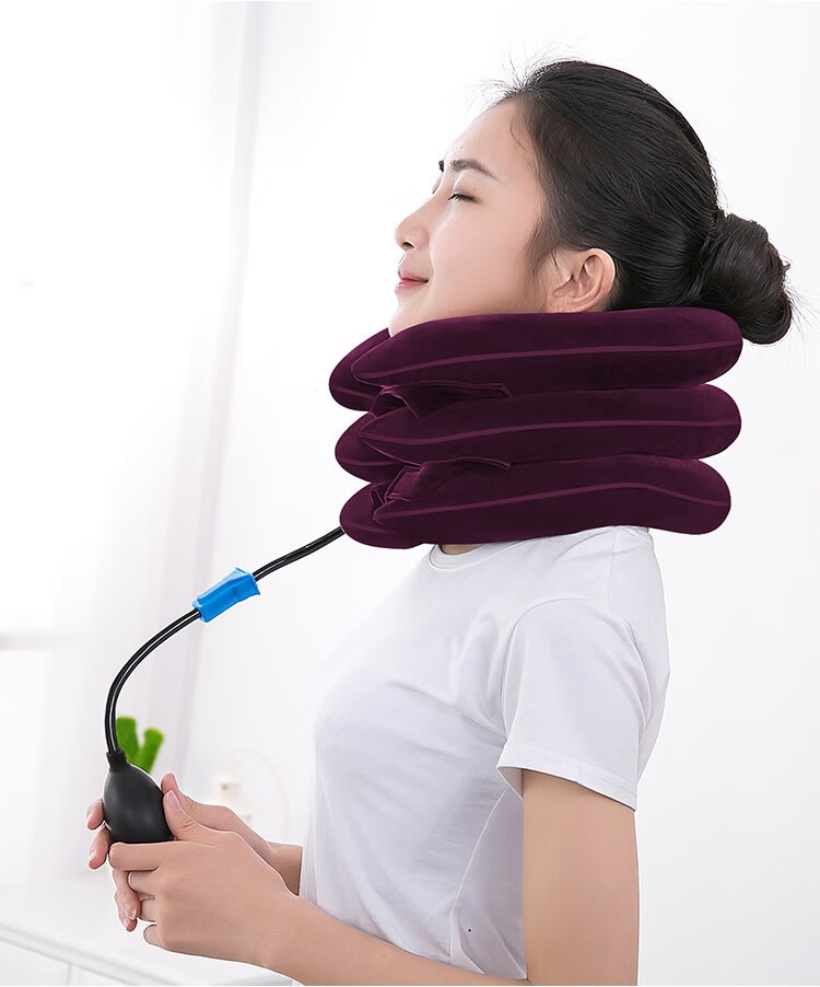 脖胫套充气护颈脖套脖子前倾颈托颈椎器颈椎护脖套防低头神器 宝石蓝