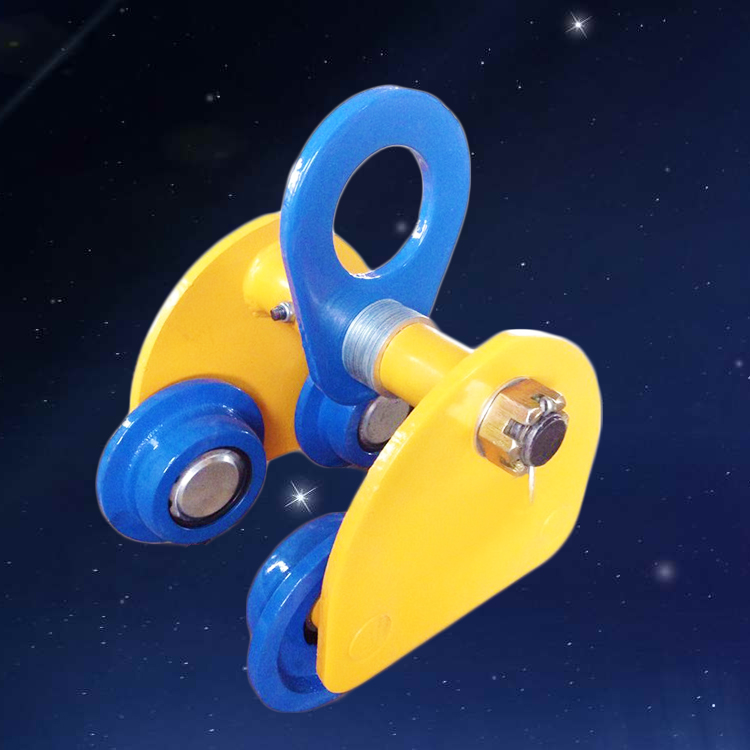 定制手推手拉跑车工字钢轨道滑轮滑车手动葫芦专用小推车起重小车2吨