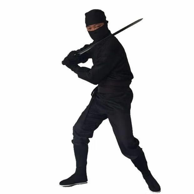 古装蒙面服 刺客服夜行衣忍者男女黑衣人武侠盗贼土匪勇士演出服 衣服