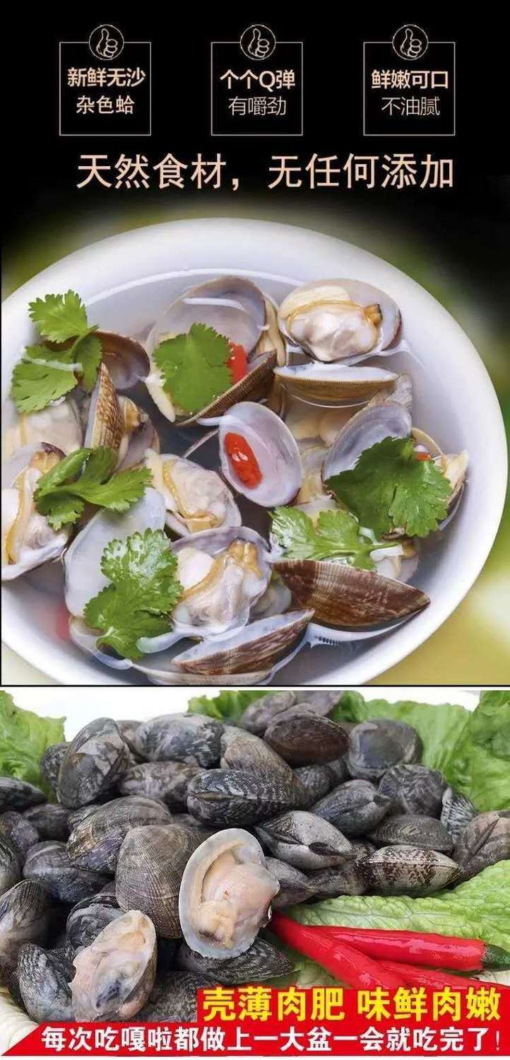 3斤装连云港海鲜新鲜花甲鲜活花蛤蜊花蚬子杂色蛤花蛤肉贝类小花甲3斤