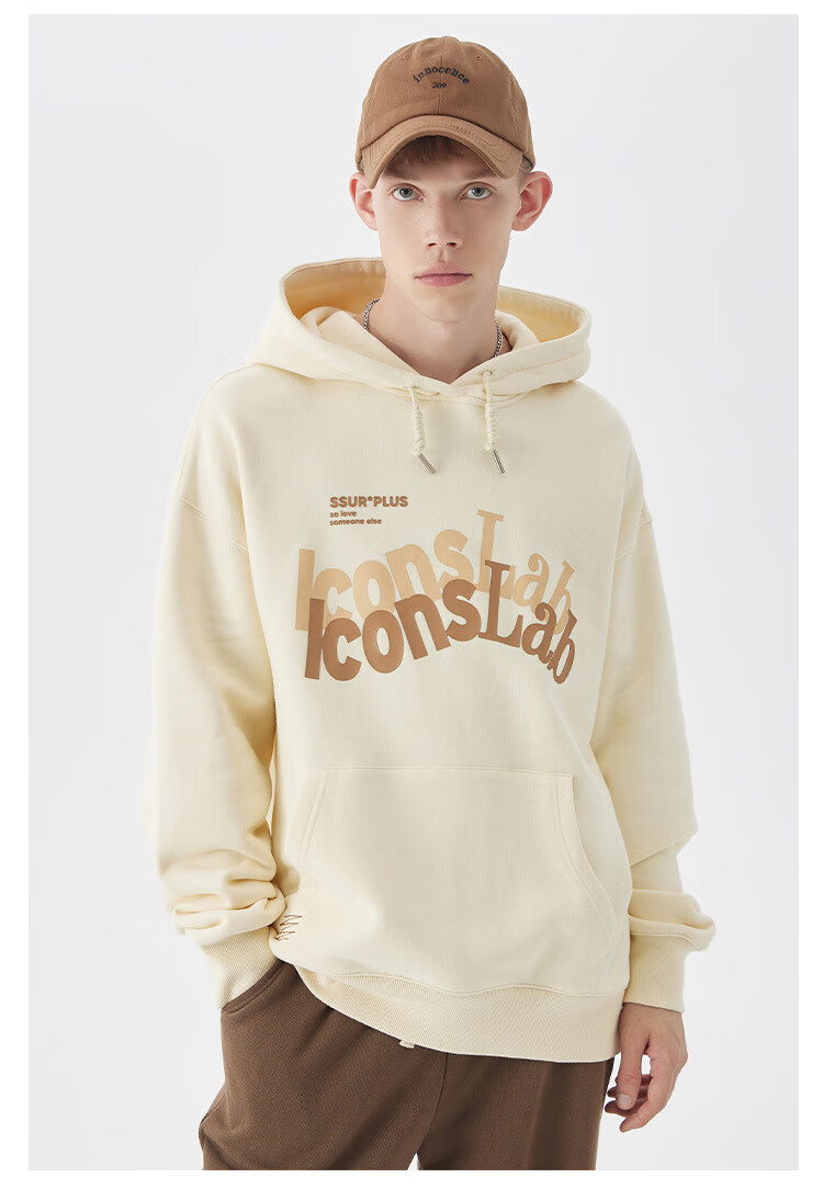 iconslab iconslab联名ssur plus 波浪字母联名卫衣 白色 m【图片