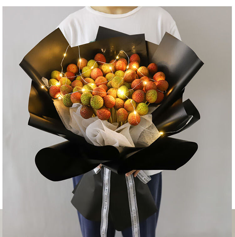 荔枝花束包装纸 diy创意零食水果花束材料套装生日礼物女朋友闺蜜 买