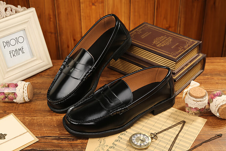 初高中生dk制服皮鞋日式鞋3e男款cos dk鞋黑色茶色正统学生鞋子男校服