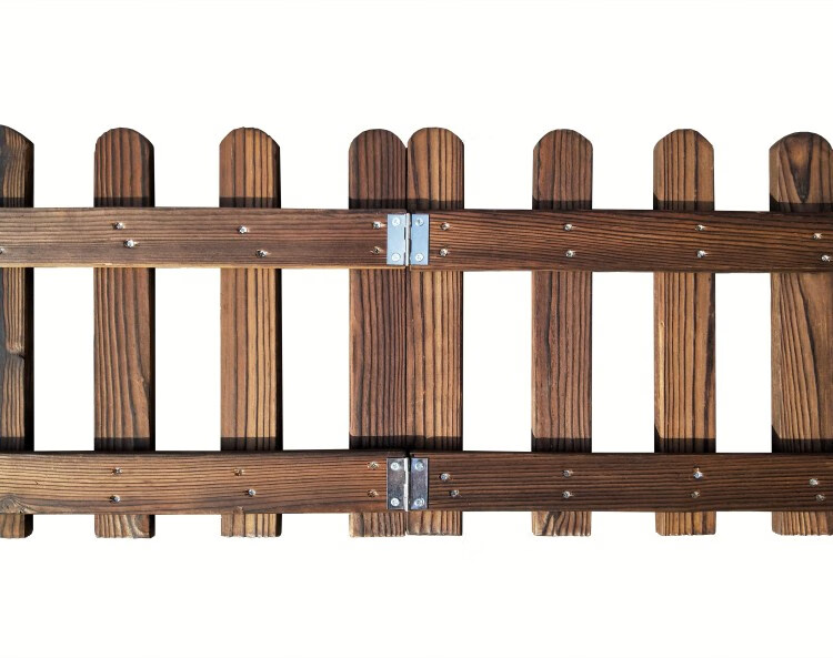 花园户外碳化防腐木栅栏围栏幼儿园阳台圣诞树装饰实木篱笆护栏 碳色