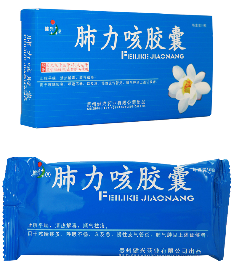 健兴肺力咳胶囊0.3g*30粒降气祛痰 咳喘痰多 慢性支气管炎 10盒