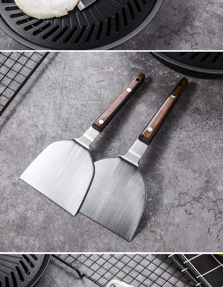 铁板鱿鱼铲子 不锈钢铁板料理铲煎鱼铲子煎铲煎饼炒冰酸奶铲牛排铲漏