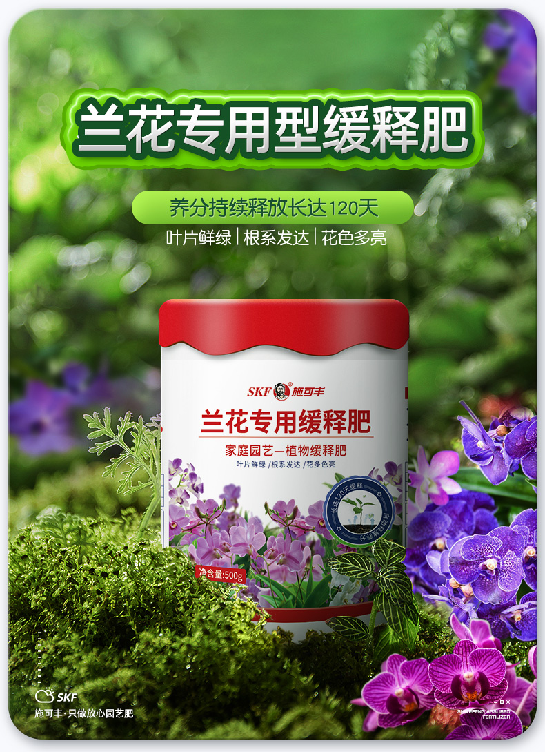 肥营养颗粒兰灵王缓释肥花肥料家用室内蝴蝶兰 兰花缓释肥500g【图片