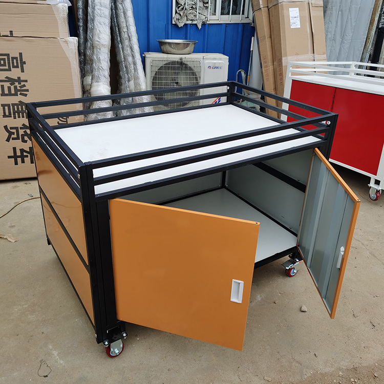 地摊货架折叠多功能售货车促销台超市货架折叠推车流动地摊小吃移动