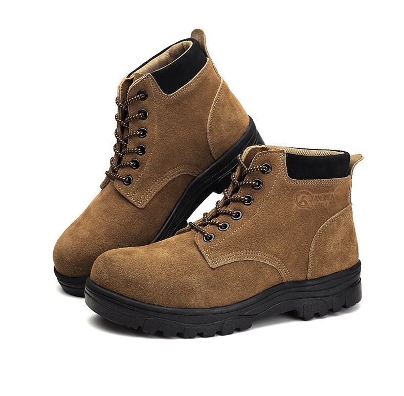 515劳保鞋男高帮翻毛皮鞋防砸防刺穿大头鞋冬季工地棉鞋品质定制款 四