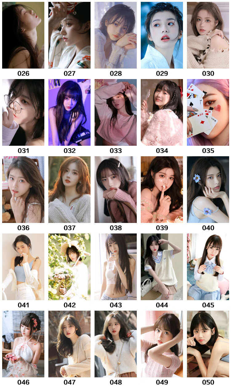 2022新款美女卡贴清纯性感真人美女卡贴甜美校园风水晶学生公交校园水