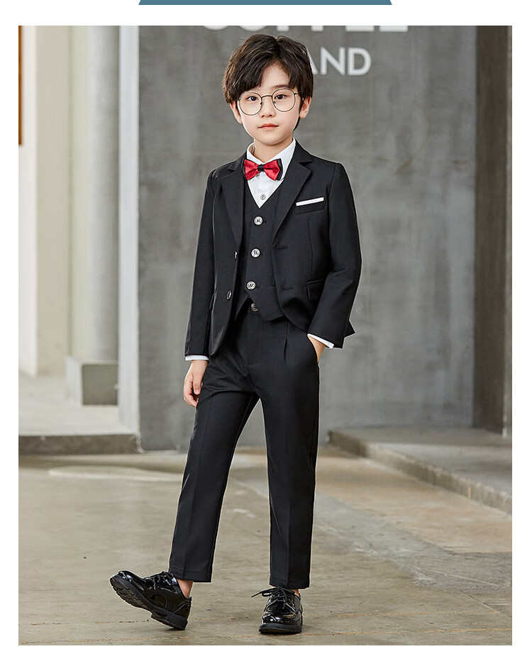 简霏儿童西装套装冬季男童礼服小学生主持人服装中大童钢琴表演服韩版