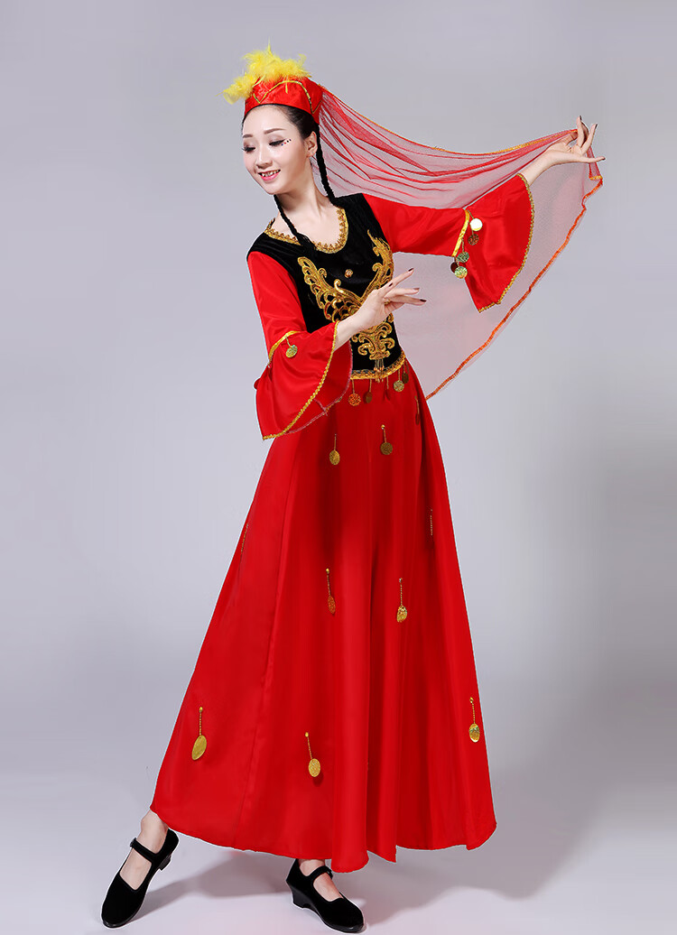 女装 旗袍/汉服 wwn 新款新疆舞蹈演出服维吾尔族舞台表演服装少数