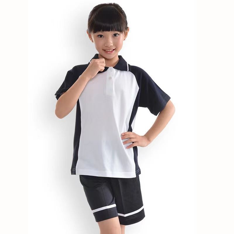 佛山市小学生校服顺德区小学生校服夏季短袖短裤男女套装学校同款拉