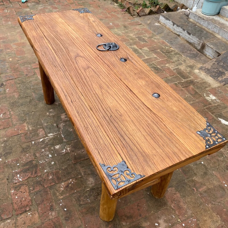 onz 老榆木门板茶桌复古书桌餐桌实木花艺桌吧台民宿家用茶楼定制 老