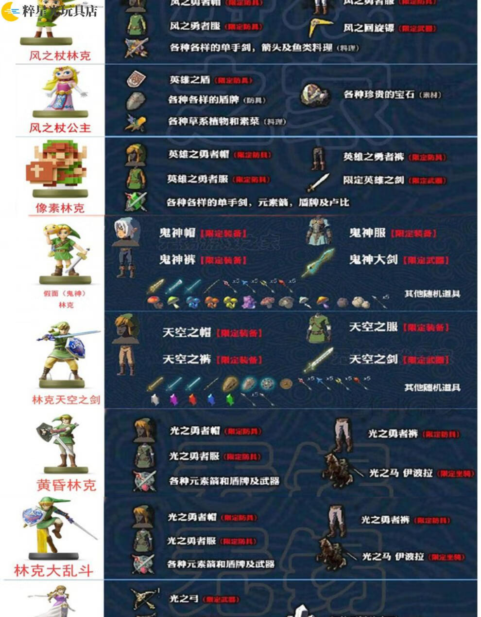神孩子正版任天堂塞尔达传说守护者amiibo 天空飞鸟 荒野之息林克弓