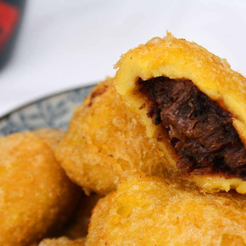 宓蝶现做内蒙特产呼市油炸糕豆沙馅炸糕糕点500g手工红豆沙馅儿