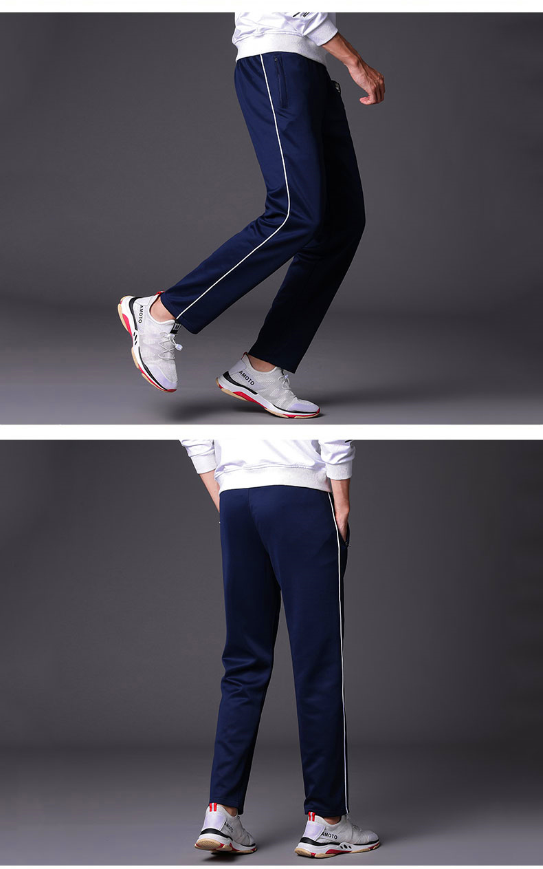 校服裤子两道杠 校裤男一条杠a校服裤男蓝色白边男生裤子初中休闲一条