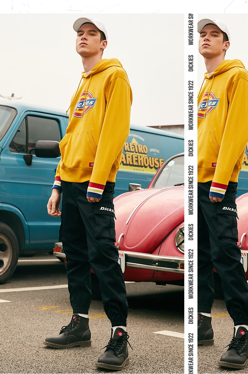 帝客(dickies)dickies卫衣男加绒迪克斯潮牌情侣连帽印花秋冬季新款