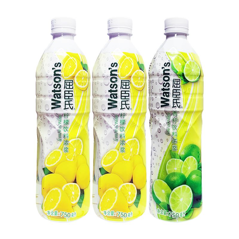 屈臣氏(watsons)青柠檬饮料浓浆青柠黄柠果汁冲饮浓缩汁调饮料饮品