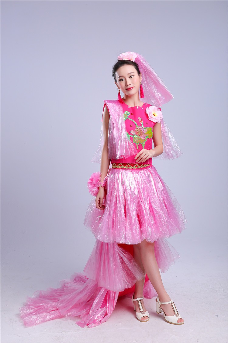 环保时装秀成人亲子环保走秀表演服儿童环保服时装秀演出服幼儿园手工