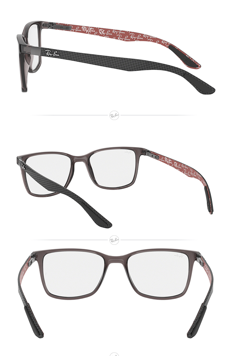 rayban 雷朋光学镜架男款轻便舒适简约近视框架0rx8905 5844透明蓝色