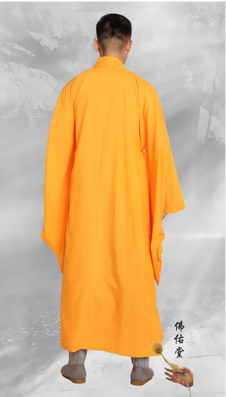 服成人佛教用品法会麻纱海青居士服僧服僧衣佛衣短套袈裟大褂和尚服