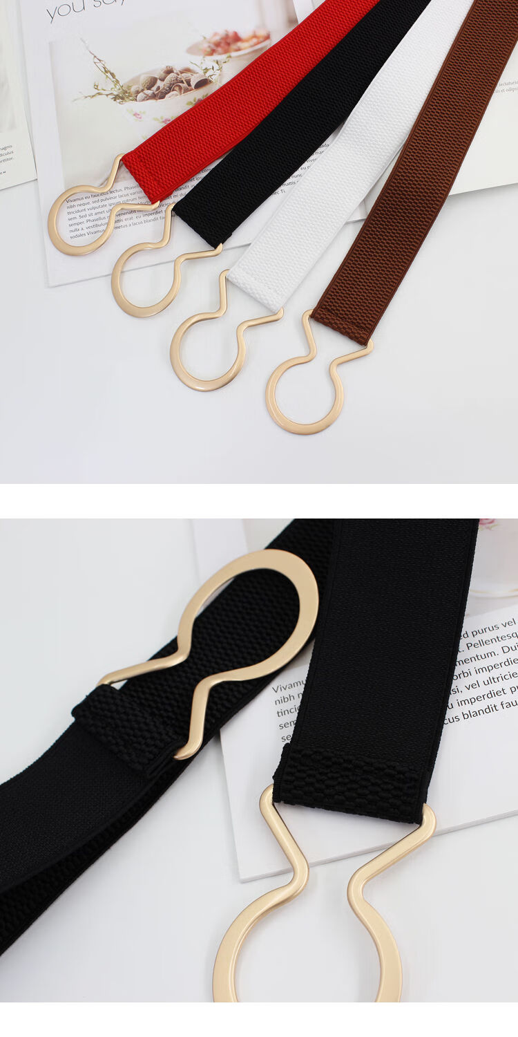 配饰韩版女士大圆扣腰封时尚气质百搭装饰连衣裙简约收腰弹力松紧腰带