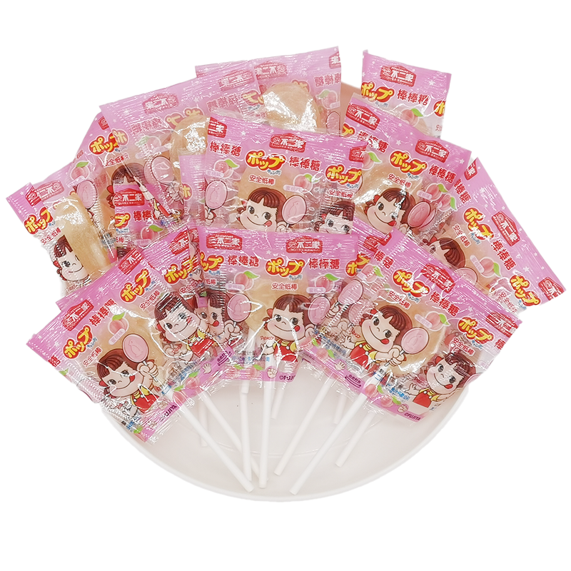 不二家 棒棒糖水果牛奶味混合儿童满月喜糖果葡萄味散装奖励小食 橙子