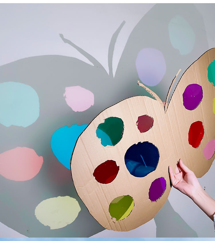 彩色玻璃纸a4幼儿园手工教具识色透明灯膜硬美术纸光影绘画装饰膜