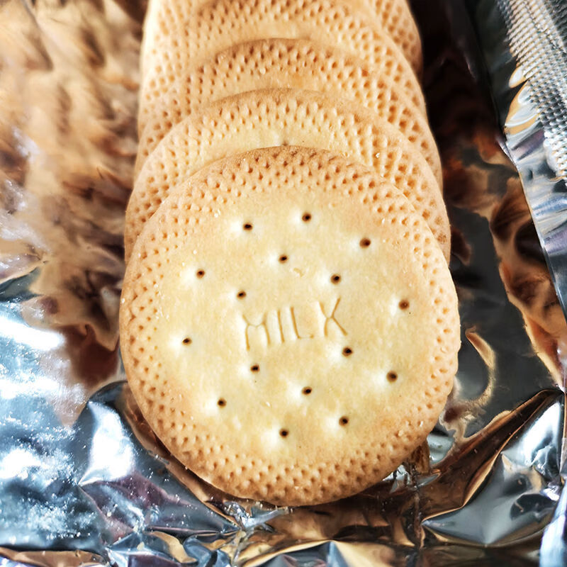 富丽加钙牛奶薏米鲜纯原味饼干100g早点早餐零食品100g5袋