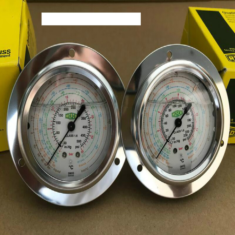 原装refco威科轴向压力表 r22/r134a制冷空调用高低压力表 油压表 306