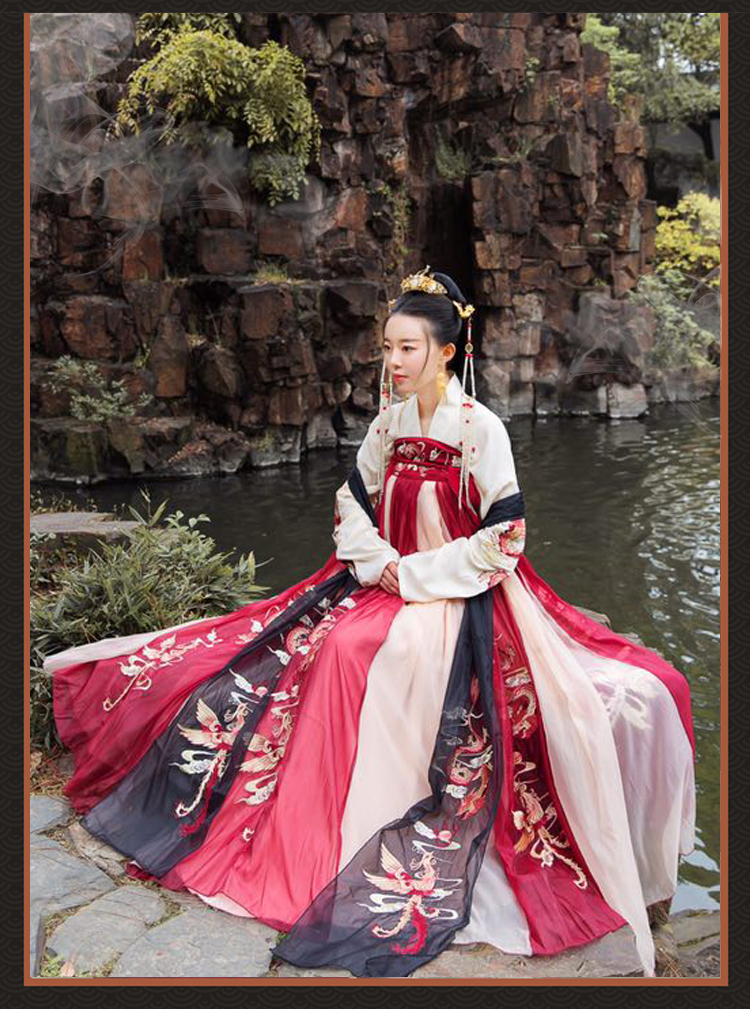 南糖三色龙母八米摆汉服女龙母龙凤呈祥8米齐胸襦裙大袖交领齐腰重工