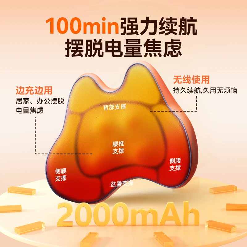 SUPOR Waist Massage Device, fully automatic simulation of human hand kneading, hot compress, full-body massage, lumbar support cushion, practical birthday gift for parents, Mid-Autumn Festival Gift [Butterfly-shaped pillow - hot compress - dual-purpose for filling and inserting] Gift box version [Birthday Gift for Mom, Dad, elders and the Elderly thumbnail 3