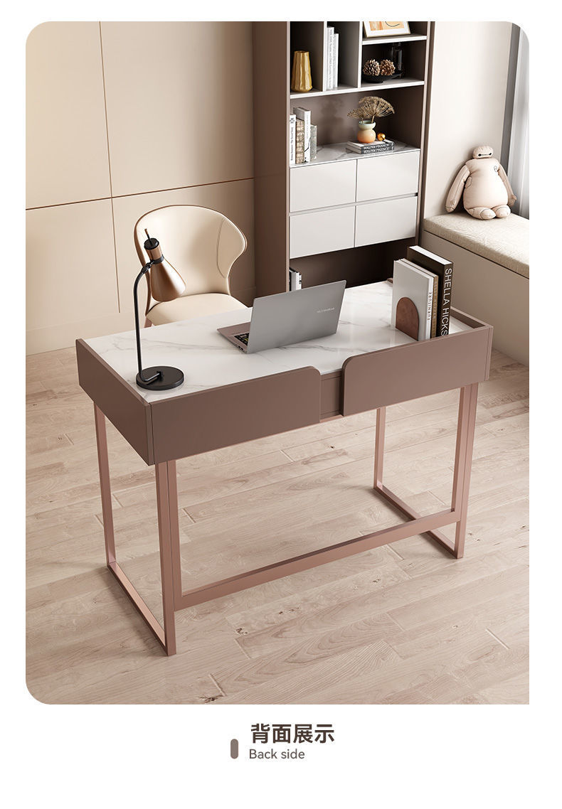 轻奢书桌现代写字台学习桌小户型书桌子卧室家用岩板电脑桌 【单独
