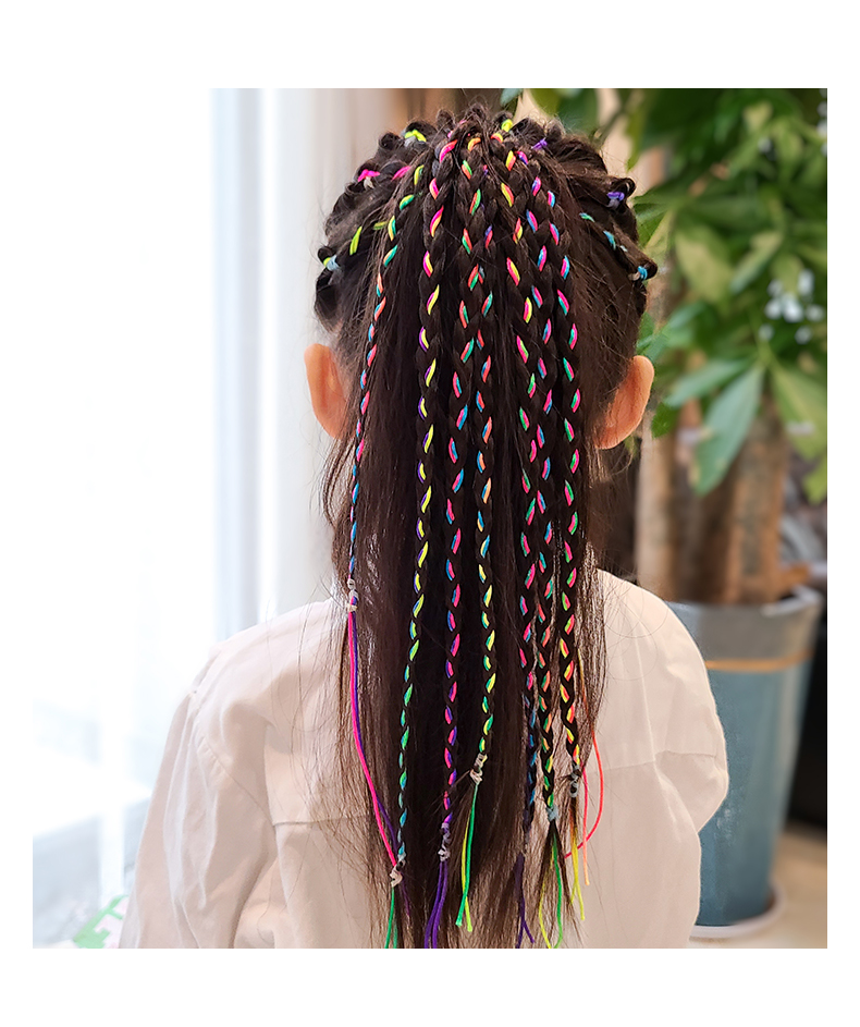 脏辫头绳彩绳辫发脏辫神器儿童彩色头绳七彩丝带绑发辫子发带头饰彩带