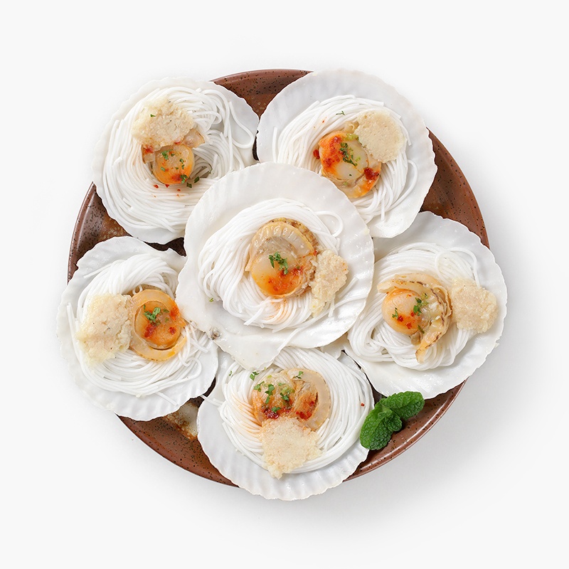 远洋港 蒜蓉粉丝扇贝 冷冻虾夷扇贝 烧烤食材 生鲜 贝类 加热即食海鲜