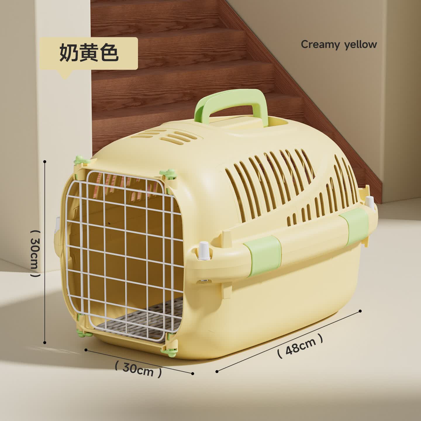 hoopet cat aviation box, portable cat cage, cat bag, dog transportation box, dog cage, cat box, pet space capsule, cream yellow (suitable for 15 pounds or less), comes with a urine separator thumbnail 5