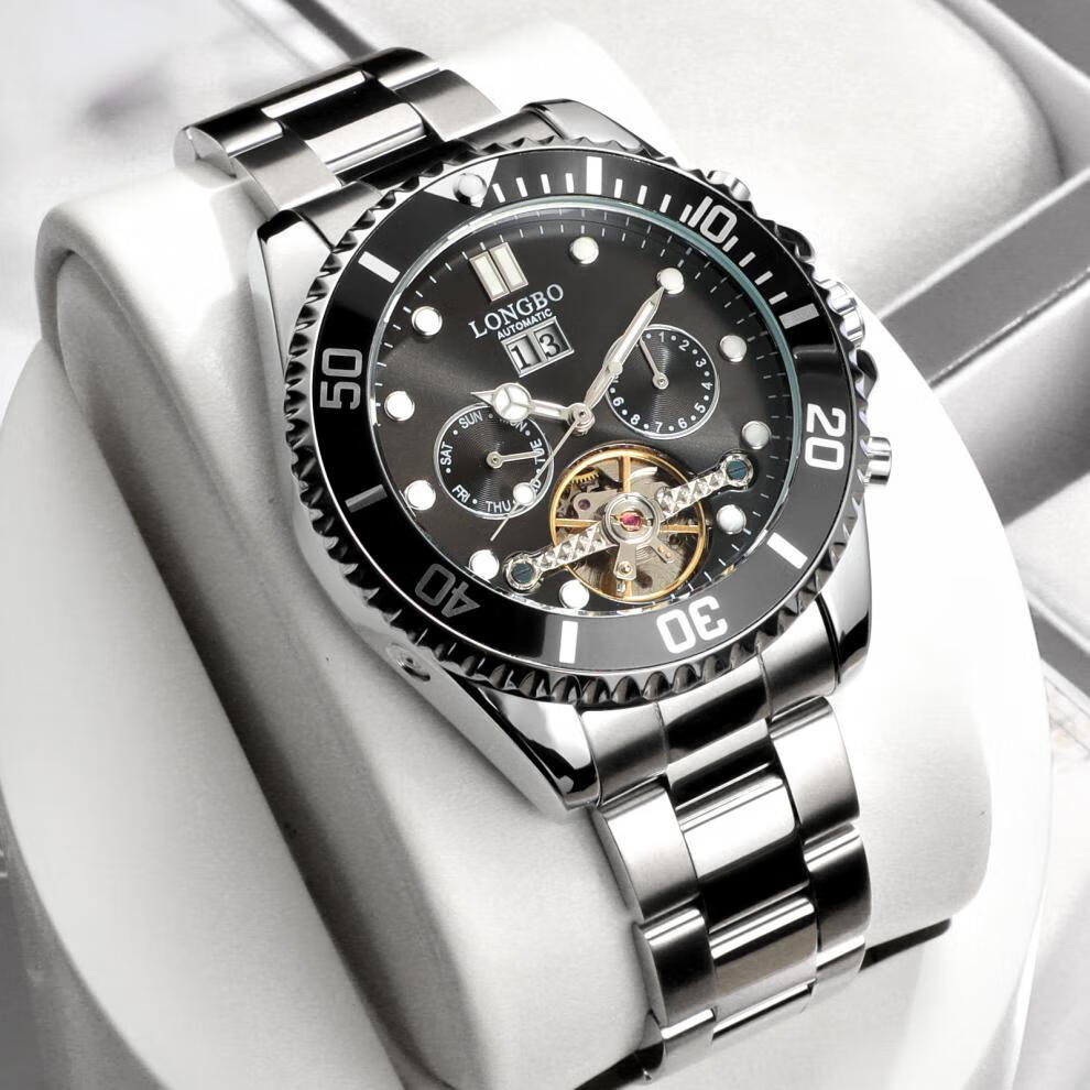longbo龙波品牌新品全自动镂空透底机械表防水机械男士腕表83225款式