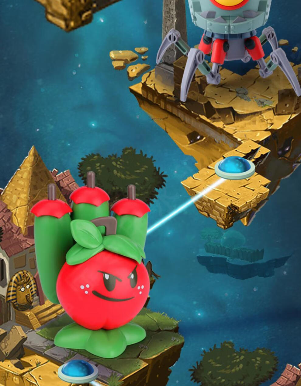 三重豌豆射手全套可发射植物大战僵尸的小玩具单个玉米加农炮机枪豌豆