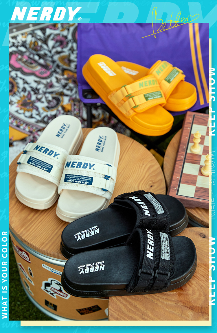 nerdy2021年夏季经典款拖鞋男一字拖鞋防滑沙滩鞋室外情侣凉拖鞋 紫色