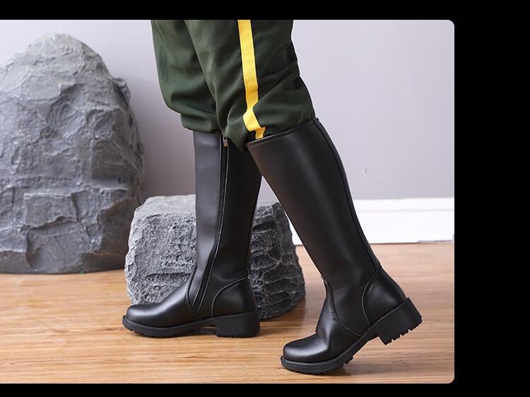 礼宾靴国旗护卫队靴子仪仗队长筒靴新款男升旗仪式皮靴女演出牛皮靴