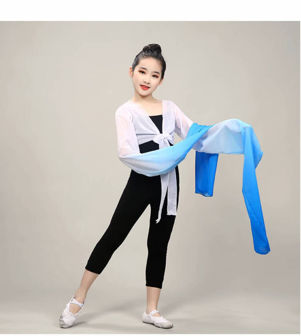 水袖舞蹈服古典 儿童采薇古典舞服装藏族袖子演出服惊鸿舞练功甩袖