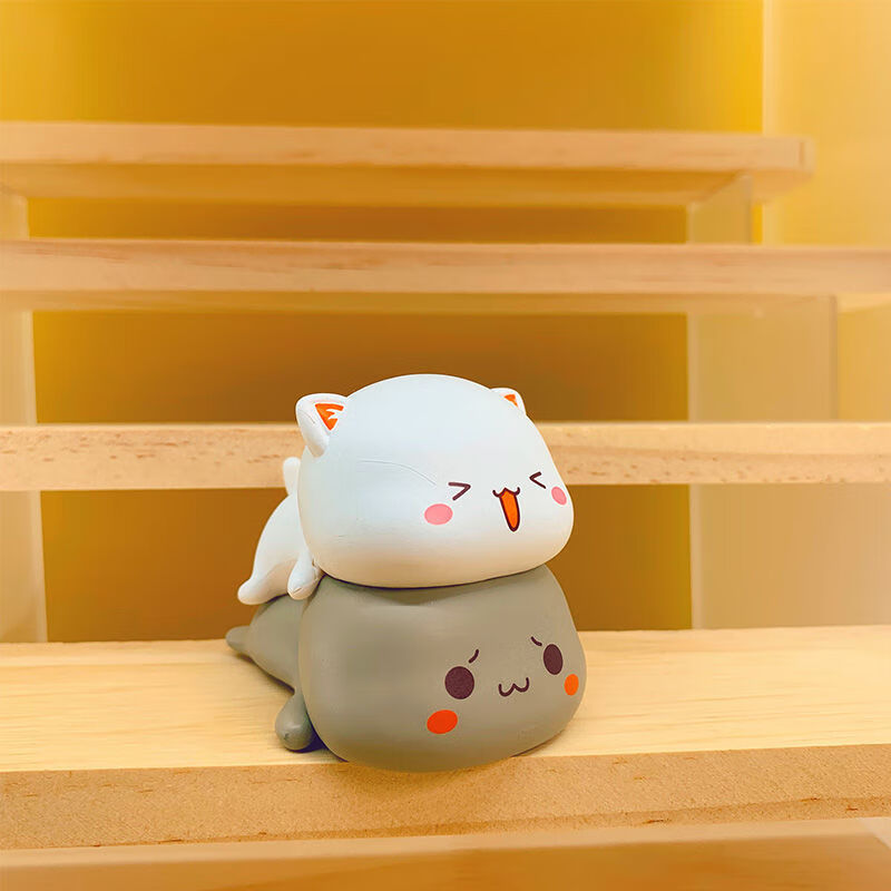 蜜桃猫2盲盒第二版让爱先行系列2代可爱猫咪潮玩摆件女生礼物摸头3m