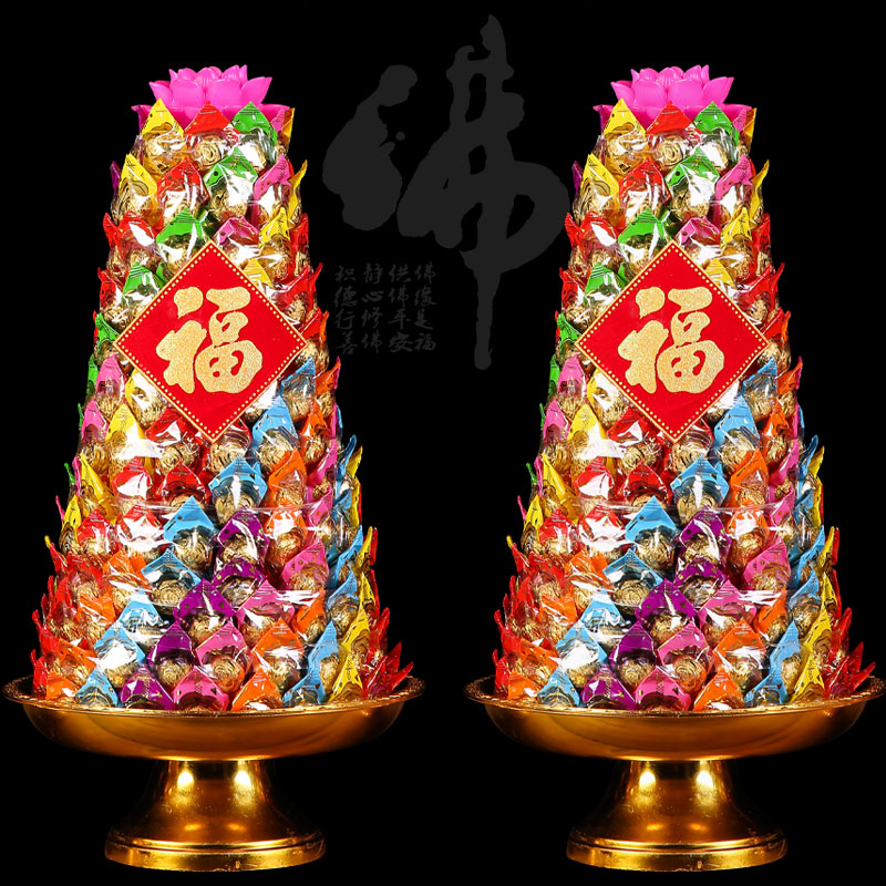 供佛糖塔旺来糖塔莲花灯法会贡品供盘拜佛贡品潮汕供品拜拜供奉 11层