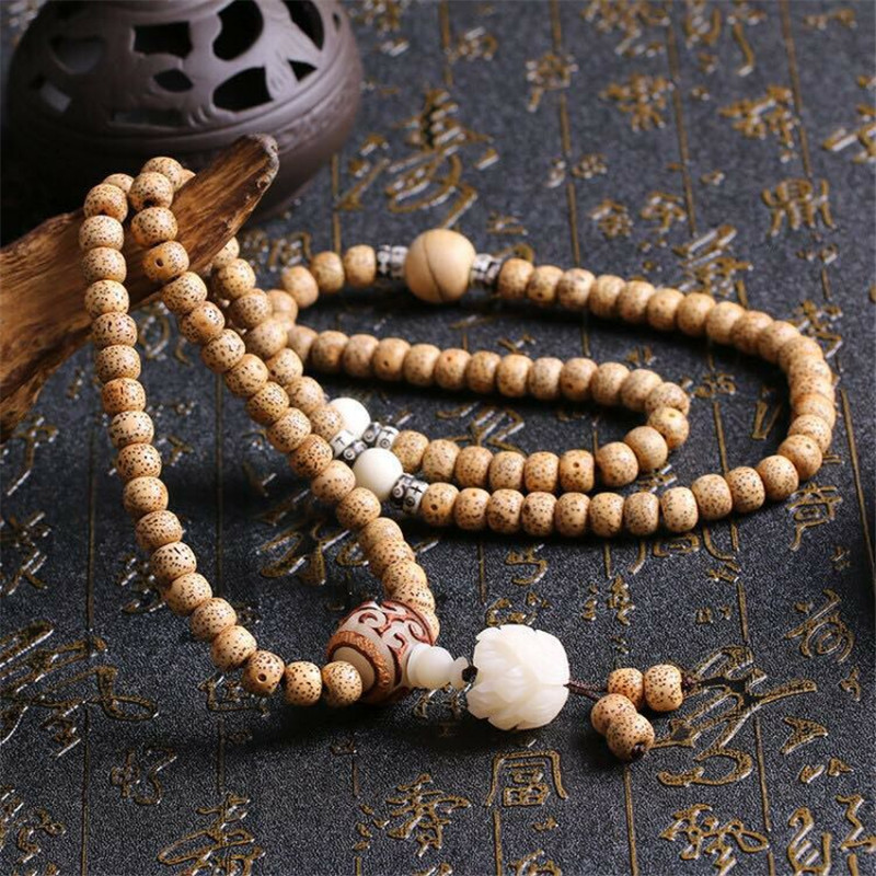 梦豪星月菩提莲花吊坠配饰沉香圆珠男款手链女款项链毛衣链h 尺寸8*10