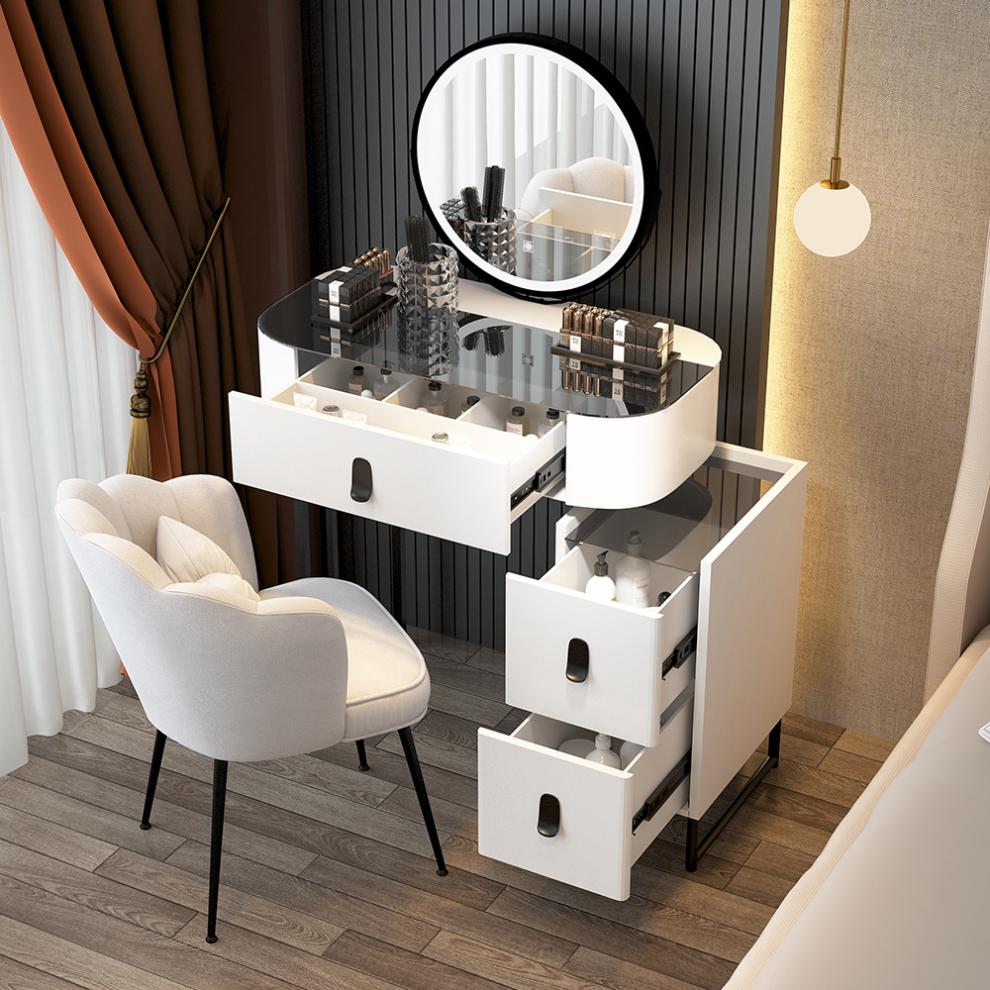 尼创 梳妆台2021年新款主卧卧室现代简约感轻奢网红ins风化妆台女