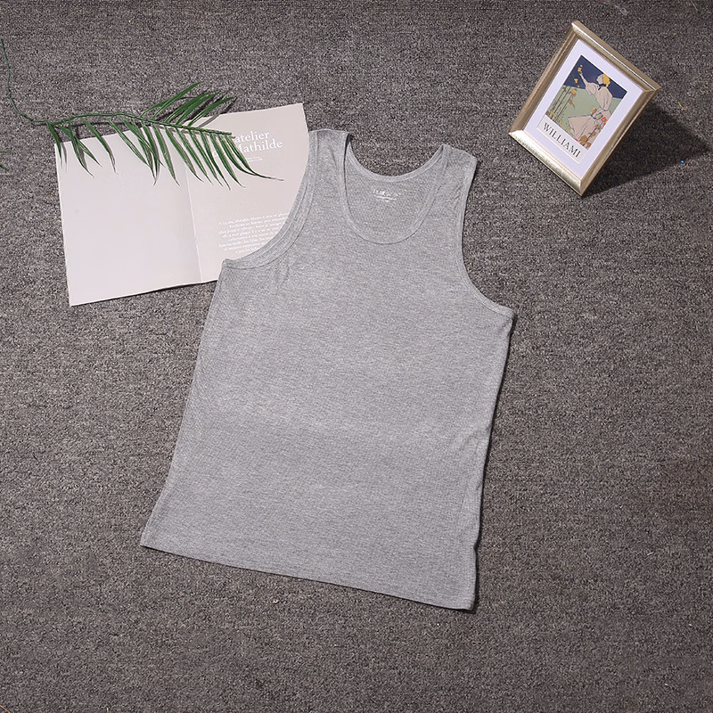 Men's Vest Fitness Elastic Vest Thickened Threaded Vest American Sweat Absorbing Sports Pulled Vest, White 3XL_viptrois.com
