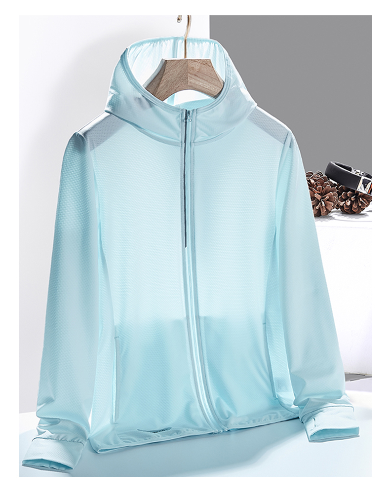 奥康防晒服夏季薄款户外运动冰丝外套弹力透气连帽皮肤衣 银灰 s(110