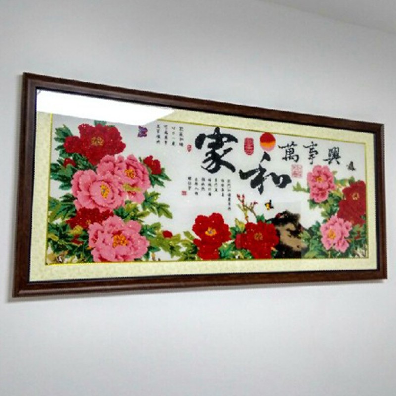 2021新款十字绣成品花开富贵成品机绣成品绣好客厅卧室刺绣画现货机绣