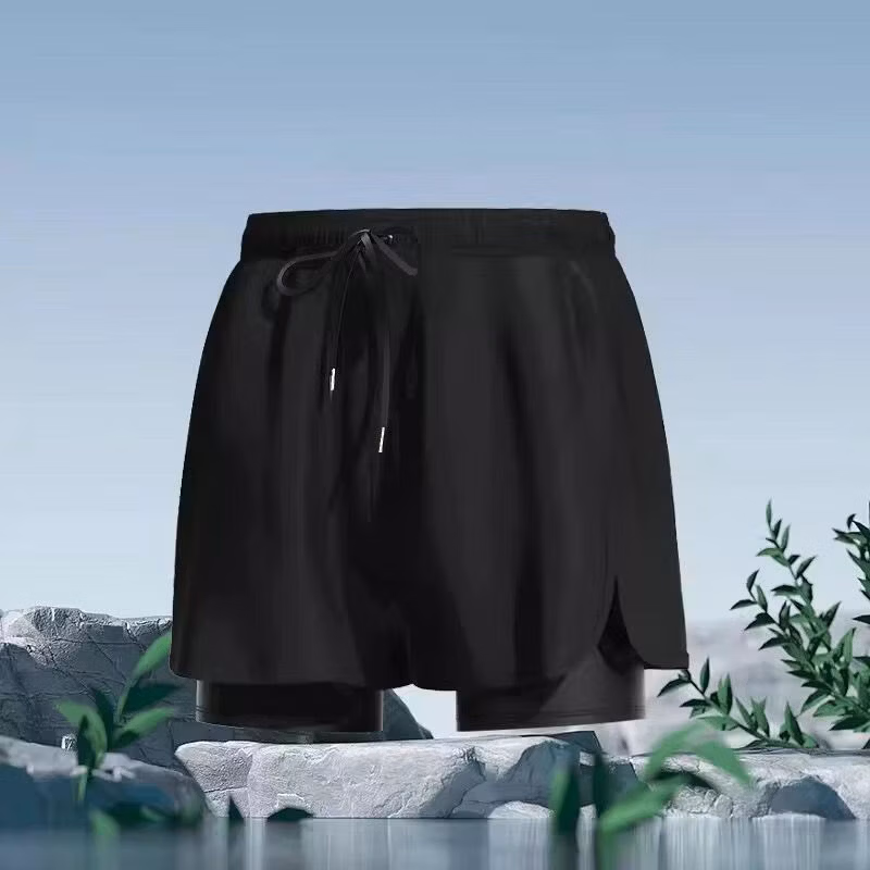 Heren zwemshort met dubbele laag sneldrogend voor strand_voghion.com